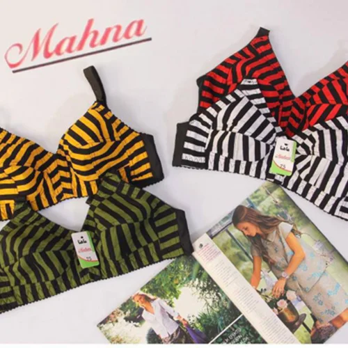 سوتین چاپی راهراه ۷۰تا۸۵ کش باریک کد۲۰۲۳۹۷🌺 بسته 12 تایی