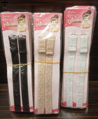 بند سوتین پهن کشی گل برجسته کد۲۰۲۵۷۸👙 بسته 10 تایی سفید