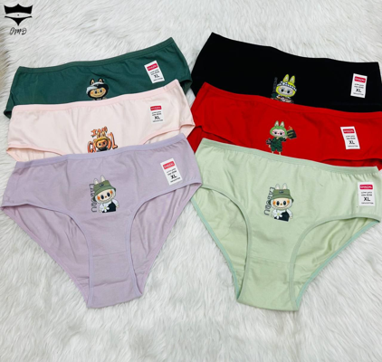 شورت  زنانه تمام نخ پیش چاپ لبوبو غزل کش باریک کد۱۰۱۱۹۰👙 بسته 12 تایی سایز 3XL