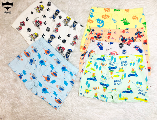 شورت نیم پا پسرانه تمام چاپ شش طرح کد ۱۰۱۴۰۹🌺 بسته 12 تایی سایز XL