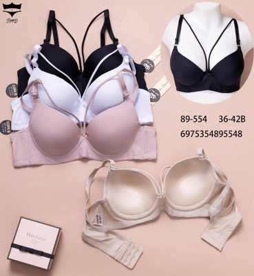 سوتین اسفنجی فنردار هارنسی کاپ نازک کاپ B کد89554کد۲۰۲۶۳۵👙 بسته 6 تایی