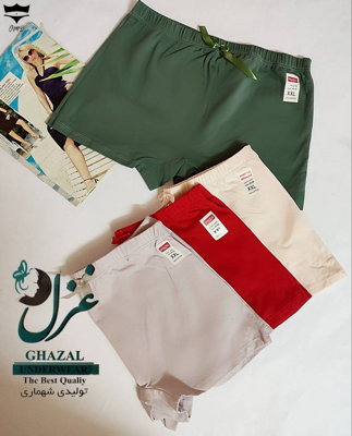 شورت نخی پادار زنانه ساده  غزل کش پهن  کد۱۰۱۲۵۵👙 بسته 12 تایی سایز 3XL