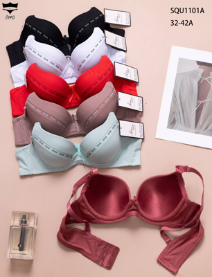 سوتین اسفنجی فنردار دخترانه رویه نوارLove  کاپ A کد1101کد۲۰۲۵۱۶👙 بسته 6 تایی