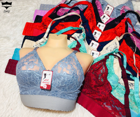 سوتین  دخترانه دانتل زنجیری۶۰_۶۵ کش پهن کد۲۰۲۵۰۵🌺 بسته 12 تایی