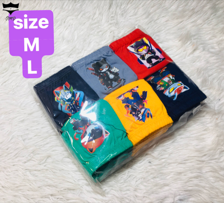 شورت سوپر نخ اسلیپ پسرانه دمپا کش کاراکتر کد۱۰۱۴۰۶🌺 بسته 12 تایی سایز L