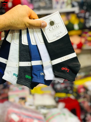 جوراب نخی مردانه  مچی رنگی  CLEG کد۱۶۱۶۴۴🌺 بسته 12 تایی