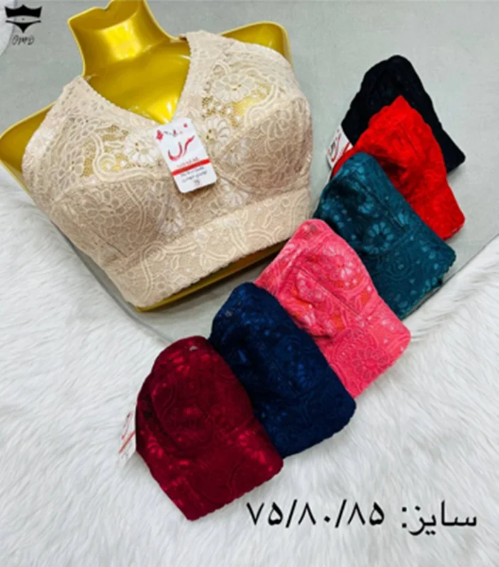 سوتین دانتل زیر نخ بلادونا کش پهن ۷۵_۸۵کد۲۰۲۳۱۸👙 بسته 6 تایی