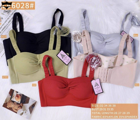 سوتین نیمتنه کاپدار اروپایی وسط گرهی  پشت قزن دار کدLV6028کد۲۰۲۰۴۵👙 بسته 6 تایی