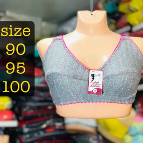 سوتین نخی  ملانژخالریز ۹۰تا۱۰۰کش باریک کد۲۰۲۳۹۶🌺 بسته 12 تایی