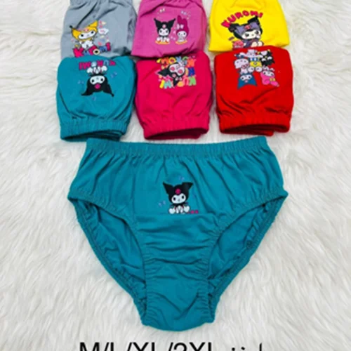 شورت اسلیپ دخترانه تمام نخ دمپاکش کرومی کد ۱۰۱۵۰۶👙 بسته 12 تایی سایز 2XL