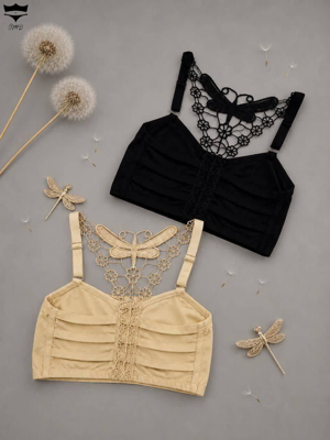 نیمتنه دخترانه نخی خارجی پشت پروانه فری سایز  کد ۲۰۲۰۰۹🌺 بسته 6 تایی