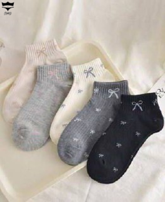 جوراب  نخی زنانه مچی طرح پاپیون کد۱۶۱۶۴۰🌺بسته 10 تایی