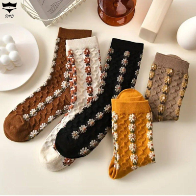 جوراب نخی ساقدار برجسته کد۱۶۱۶۴۴🌺بسته 10 تایی