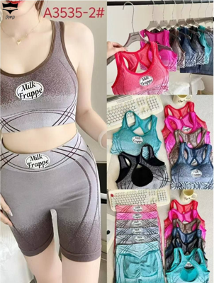 ست نیمتنه شورت اسپرت milk frappe کدA3535کد۲۰۲۰۶۱👙 بسته 6 تایی