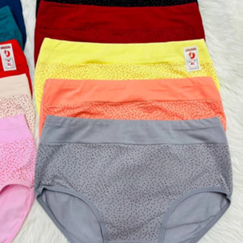 شورت زنانه سوپر نخ کمرگنی خالریز کد۱۰۱۱۶۶👙 بسته 10 تایی سایز 3XL