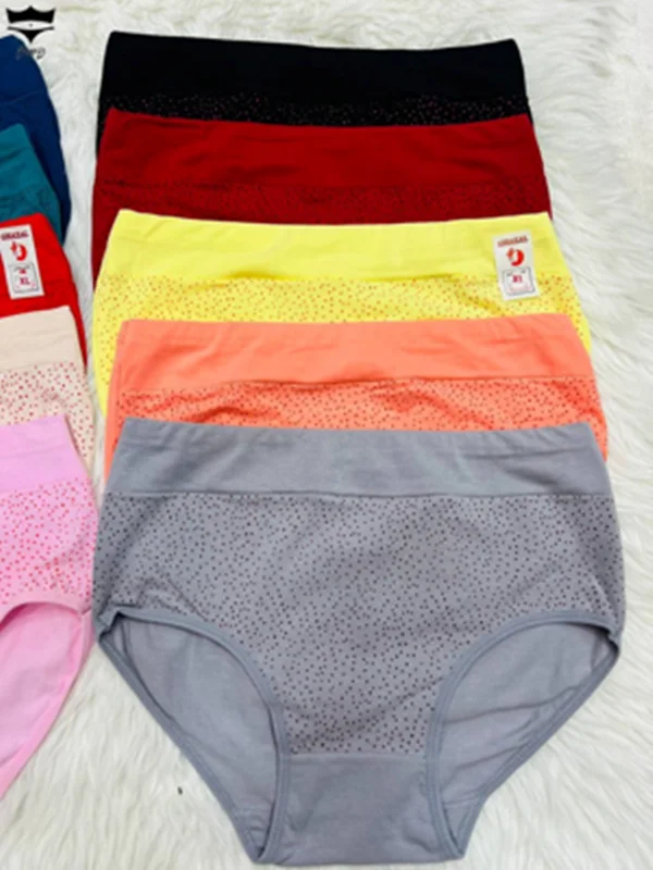 شورت زنانه سوپر نخ کمرگنی خالریز کد۱۰۱۱۶۶👙 بسته 10 تایی سایز 2XL