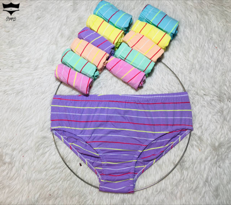 شورت لیفه‌ای زنانه طرح راه‌راه روشن کد۱۰۱۰۳۸🌺 بسته 12 تایی سایز 3XL