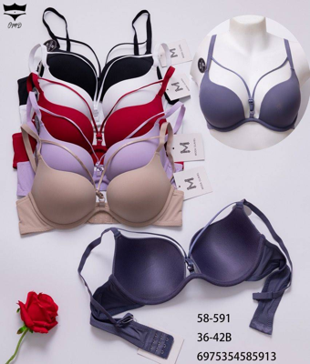 سوتین اسفنجی فنردار هارنس دار کاپ نازک کاپ B کد58591کد۲۰۲۵۹۴👙 بسته 6 تایی