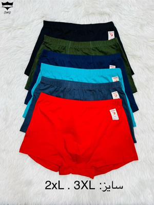 شورت نیم پا مردانه قاپکدار تمام نخی  کد۱۰۱۶۰۶👙 بسته 12 تایی سایز 2XL