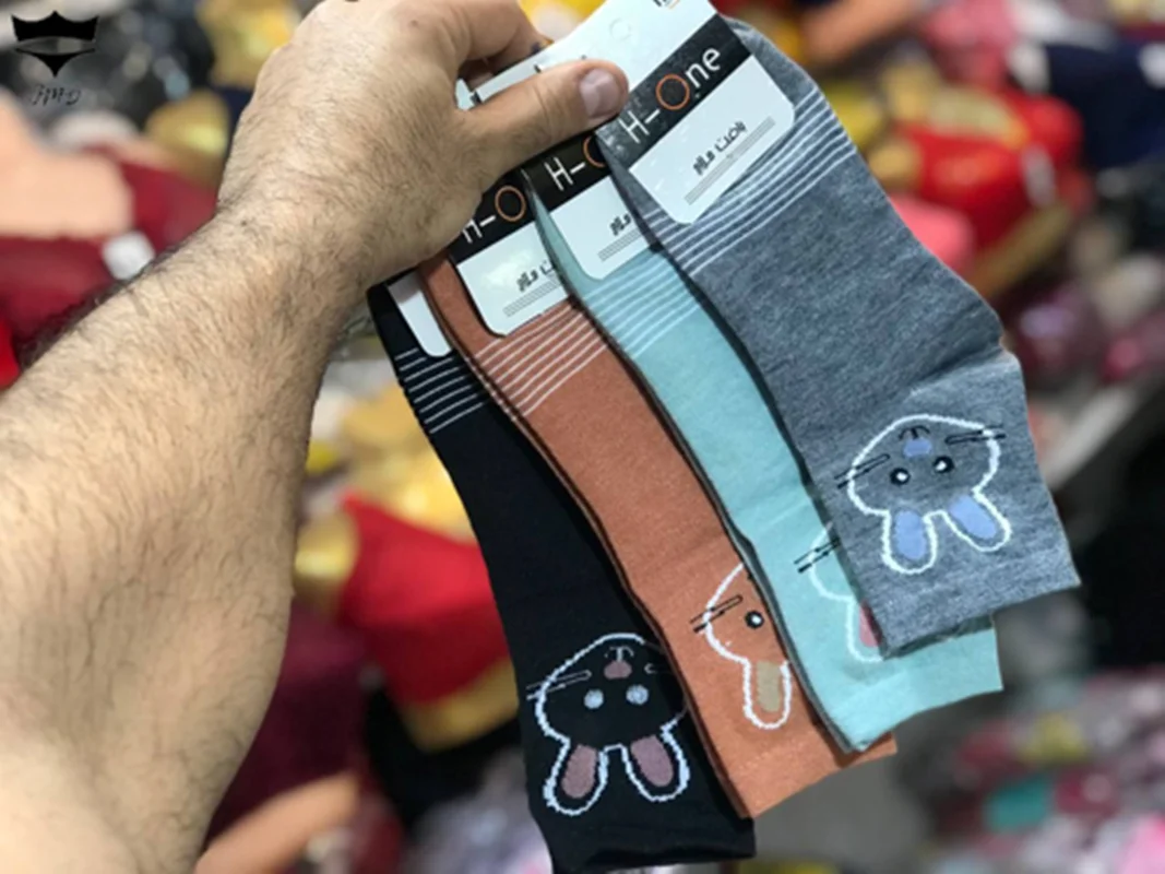 جوراب نیم ساق زنانه طرح خرگوش🌺 بسته 12 تایی