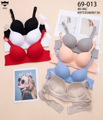 سوتین اسفنجی فنردار کاپ نازک رویه ساده کاپ Cکد۰۱۳کد۲۰۲۶۲۵👙 بسته 6 تایی