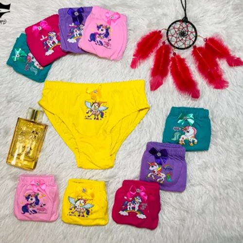 شورت اسلیپ دخترانه رنگی اسب تک شاخ دمپا کش کد۱۰۱۵۰۹🌺 بسته 12 تایی سایز 2XL