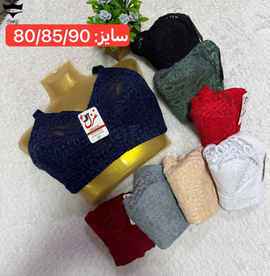 سوتین دانتل گل درشت چیچک زیر نخ کش باریک ۸۰_۸۵_۹۰کد۲۰۲۵۰۱👙 بسته 12 تایی