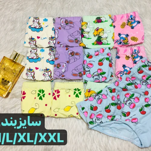 شورت اسلیپ دخترانه چاپی گیلاس کد۱۰۱۵۵🌺 بسته 12 تایی سایز 2XL