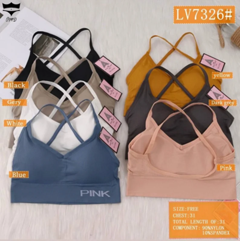 نیمتنه اسپرت کاپدار بند ضربدری LV7326کد۲۰۲۰۱۸👙 بسته 6 تایی