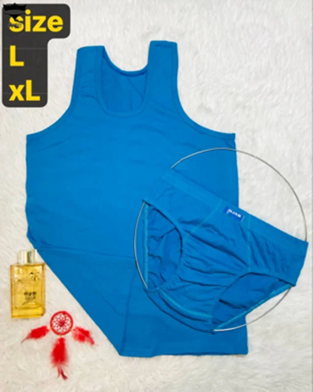 ست مردانه رکابی شورت رنگیL.XLدو سایز کد2392🌺 بسته 6 تایی