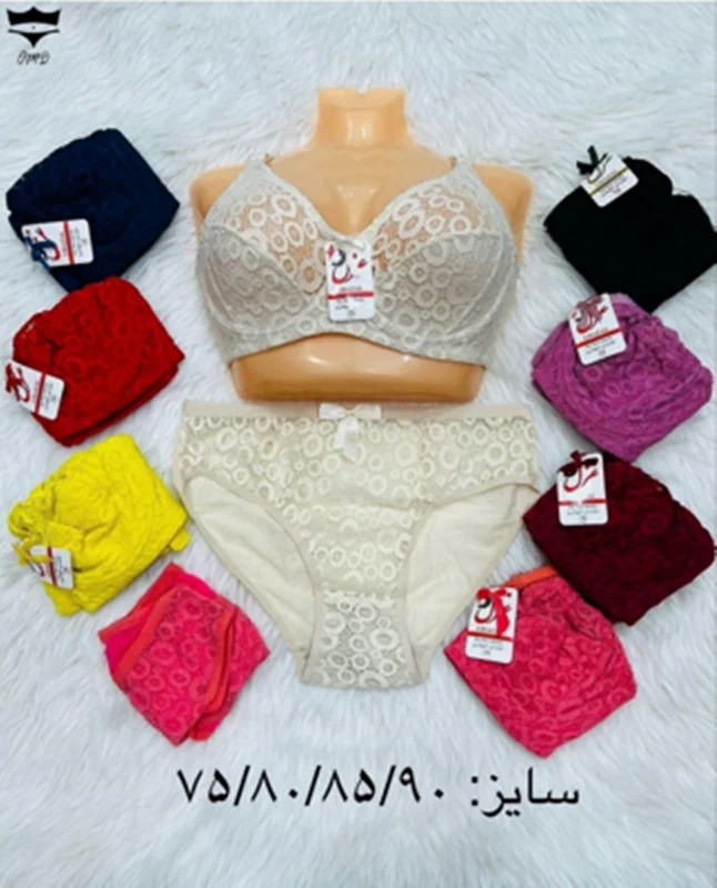 ست دانتل حلقه ای فنردار سایز ۷۵_۹۰کد ۲۳۱۹👙 بسته 4 تایی