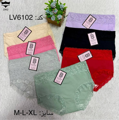 شورت نخی فانتزی وارداتی دمپا و‌کمر گیپورکدLV6102سه سایز درجین کد۱۰۱۱۹۲👙 بسته 12 تایی