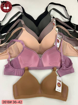 سوتین اسفنجی بدون فنر کاپ نازک وسط زنبوری کاپB کد2618 کد۲۰۲۵۶۷👙پک6 تايی