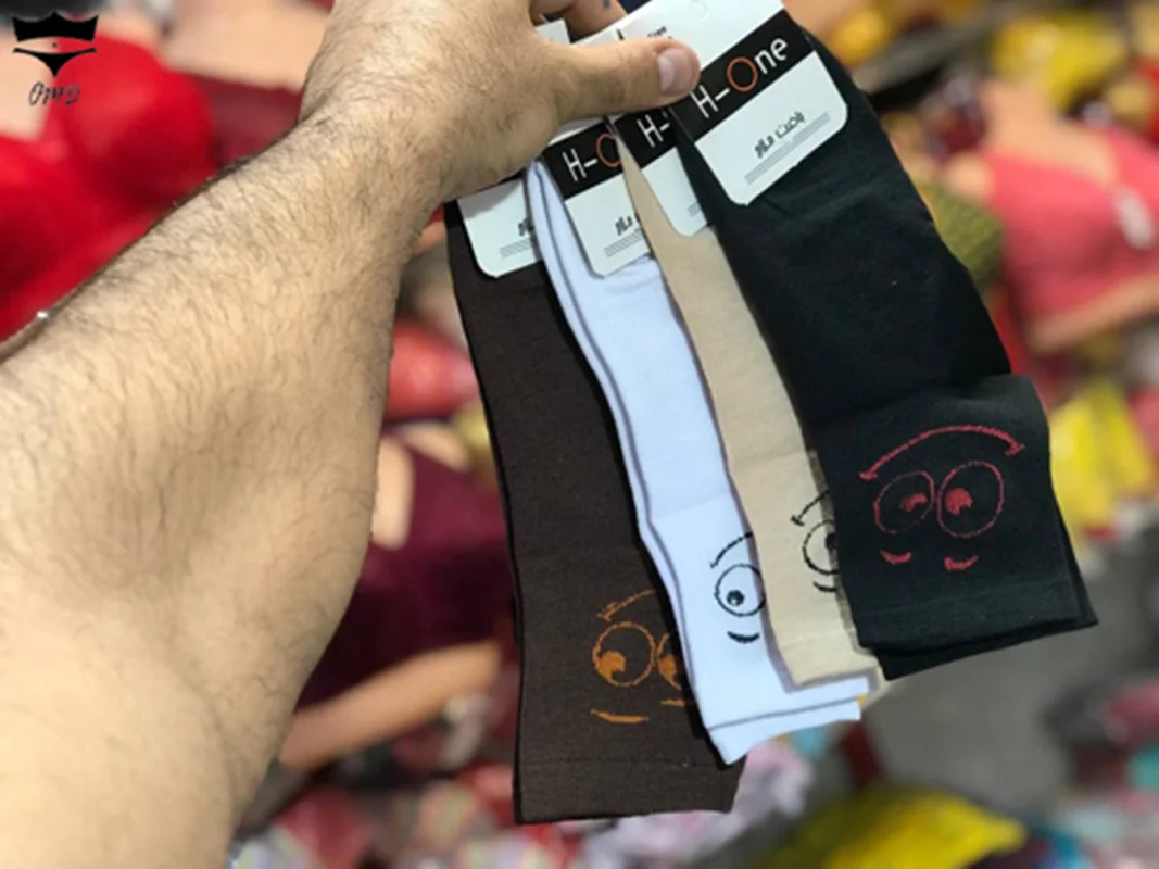 جوراب نیم ساق زنانه طرح استیکر 🌺 بسته 12 تایی