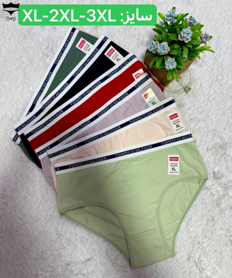 شورت زنانه تمام نخی ساده کش اسپرت تومی Tommy کد۱۰۱۱۱۲👙 بسته 12 تایی سایز 3XL