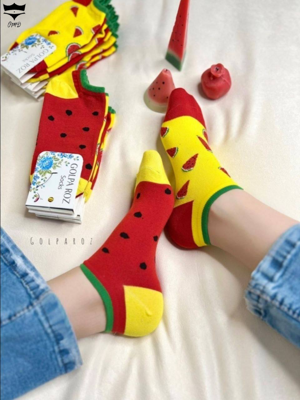 جوراب مچی یلدایی چهارطرح کد161652🌺 بسته 12 تایی