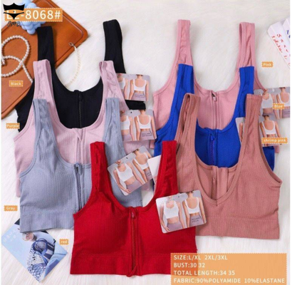 سوتین نیمتنه زیپ دار 4سایز در جین کد8068کد۲۰۲۰۷۱👙 بسته 6 تایی