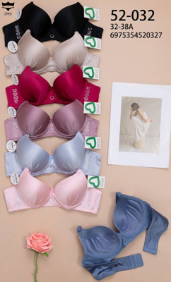 سوتین اسفنجی فنردار رویه ساتن براق بغل قلبی کاپ نازک کاپ A کد52_032کد۲۰۲۵۹۳👙 بسته 6 تایی