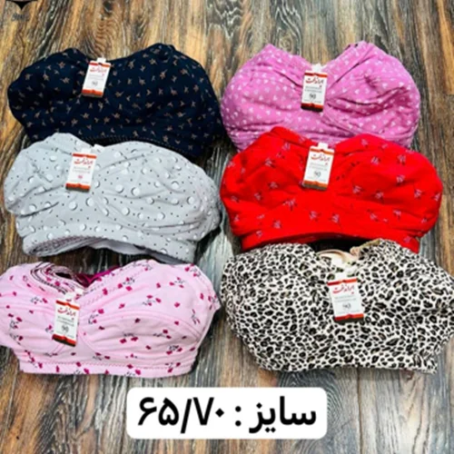 سوتین تمام نخی دولایه طرح دار  دخترانه ایراندخت۶۵_۷۰ کد۲۰۲۴۰۵ 👙 بسته 12 تایی
