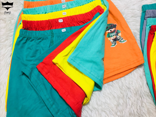 شورت سوپر نخ پادار پسرانه رنگی سگهای نگهبان کد۱۰۱۴۰۸🌺 بسته 12 تایی سایز XL و2XL