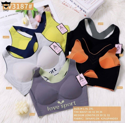 سوتین نیمتنه لیزری اسپرت ۴سایز در جین کدLV3187کد۲۰۲۰۴۷👙 بسته 6 تایی