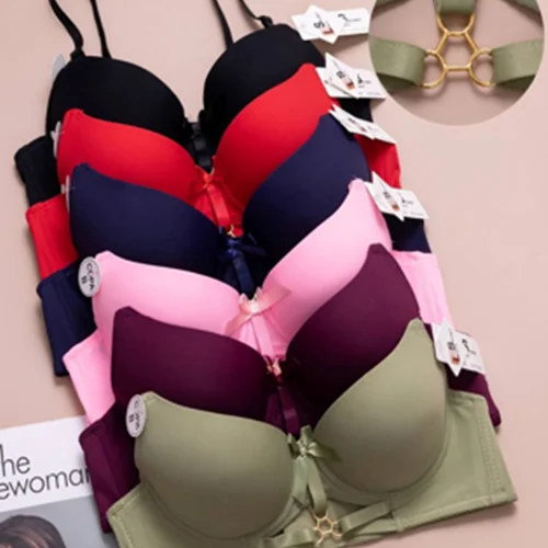 سوتین اسفنجی فنردار نیم جک جلو سه بندی سگکدار دستک گنی DXB1092کاپ B کد۲۰۲۲۱۸👙 بسته 6 تایی