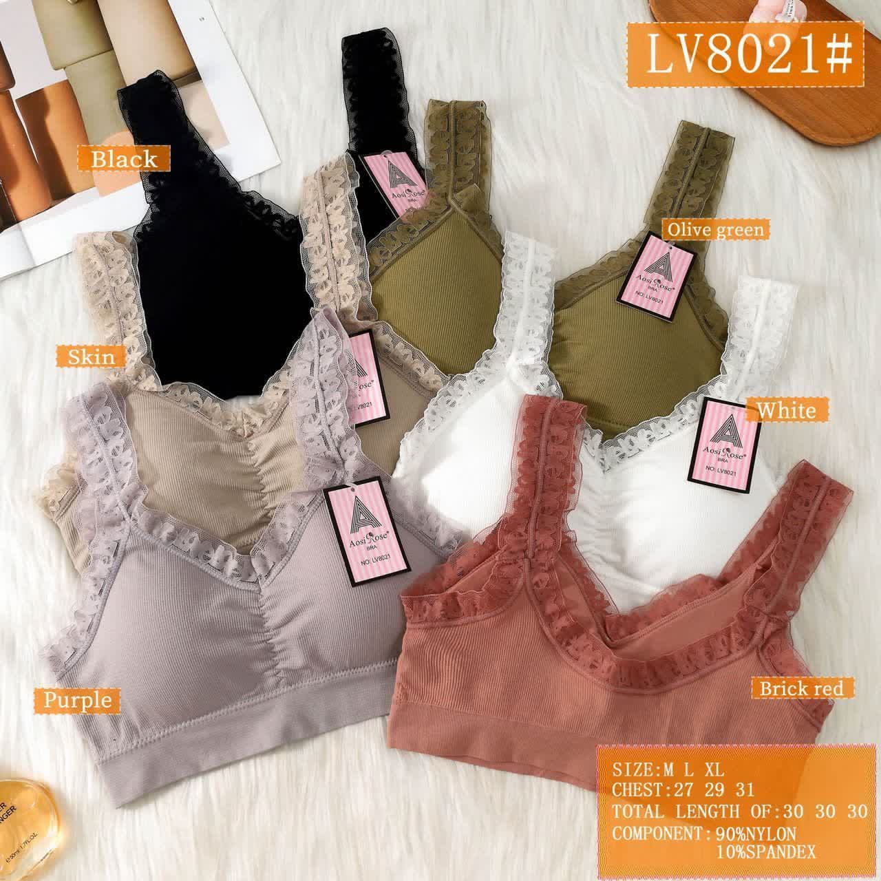 نیمتنه دخترانه بند و لبه گیپور فری سایز کدLV8021کد۲۰۲۰۶۸👙جین ۶ تایی