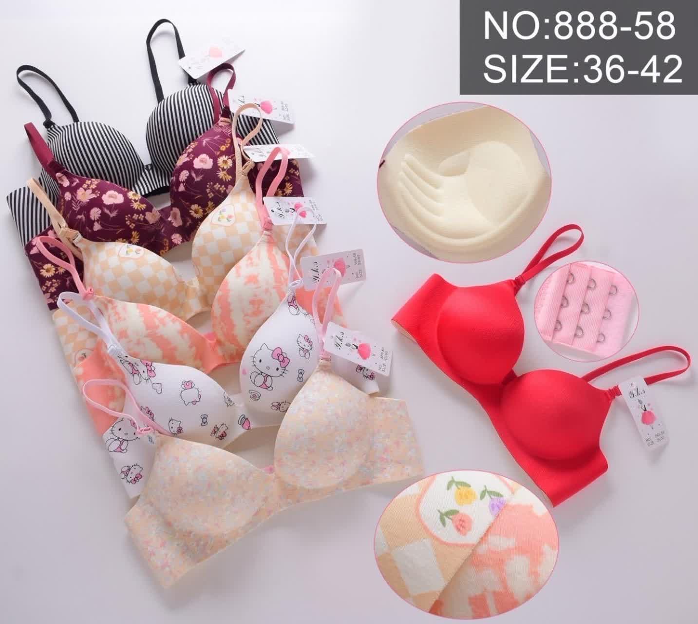 سوتین اسفنجی لیزری شش طرح دخترانه کد888_58 کاپA کد۲۰۲۳۳۲👙پک6 تايی
