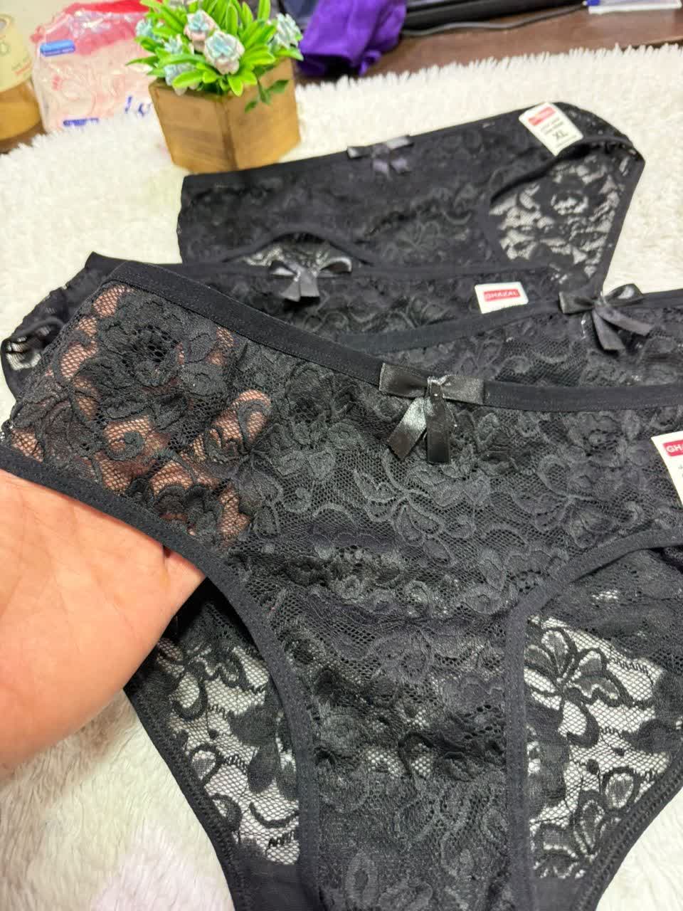 شورت تمام گیپور تک رنگ مشکی غزل کد۱۰۱۲۱۷👙جین ۱۲تای سایز 3XL