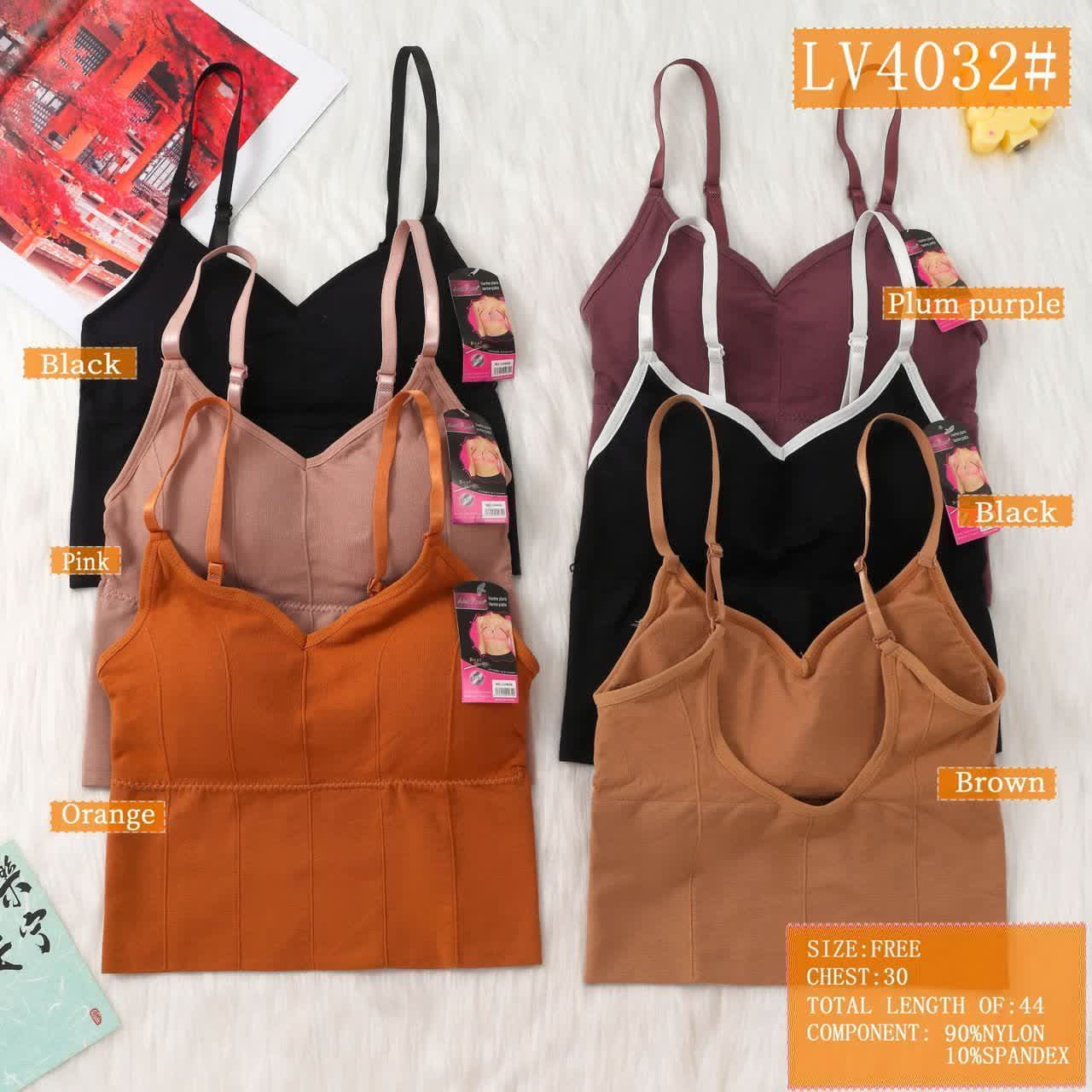نیمتنه کاپدار اسپرت خارجی بند سوتینی فری سایز کدLV4032کد۲۰۲۰۷۲👙جین ۶ تایی